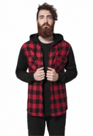 Camasa Hooded Checked Flanell Sweat Sleeve Urban Classics