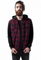 Camasa Hooded Checked Flanell Sweat Sleeve Urban Classics