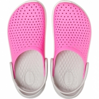 Crocs for LiteRide Clog pink white 205964 6QR copil
