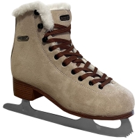 Roces Suede Eco-Fur figure skates beige and brown 450702 00001