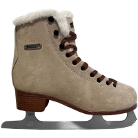 Roces Suede Eco-Fur figure skates beige and brown 450702 00001