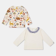Lilly and Sid & Sid Multicoloured Animal Forest Print And Plain Top - 2 Pack