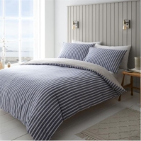 Catherine Lansfield Banded Stripe Reversible Duvet Cover Set