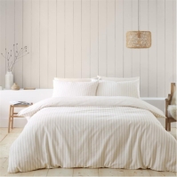 Catherine Lansfield Stripe Cotton Reversible Duvet Cover Set