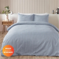 Catherine Lansfield Stripe Cotton Reversible Duvet Cover Set