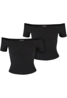 Tricou Organic Off Shoulder Rib 2-Pack dama Urban Classics