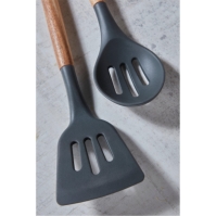 Homelife 5 Piece Grey and Wood Utensil Set