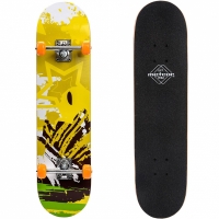 Skateboard Wooden Meteor Yellow and Black 22622
