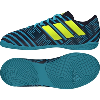 Ghete fotbal sala adidas Nemeziz 17.4 IN Junior S82465 baietei albastru alb