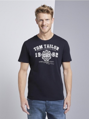 Tricou bumbac bleumarin Tom Tailor Logo barbati