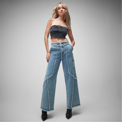 Blug Missguided Fray Detail Straight Leg