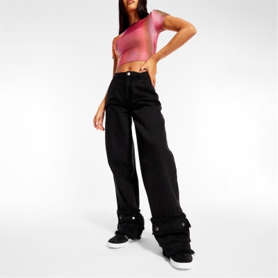 Blug Missguided Low Rise Distressed Panel Cargo