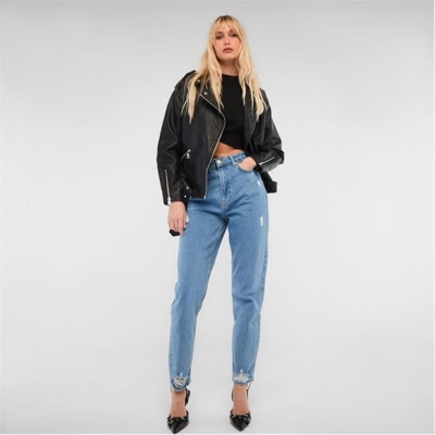 Blug Missguided Premium Distressed Baggy Mom
