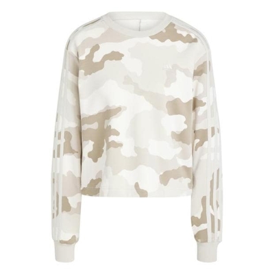 Bluza trening adidas Essentials 3-Stripes Camo-Print Cropped dama