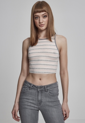 Rib Stripe Cropped Top dama Urban Classics