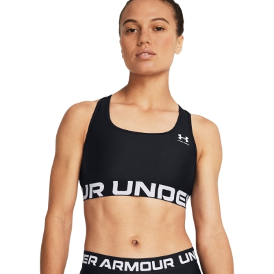 Under Armour HG Mid Branded Sports Bra Black 1383544 001