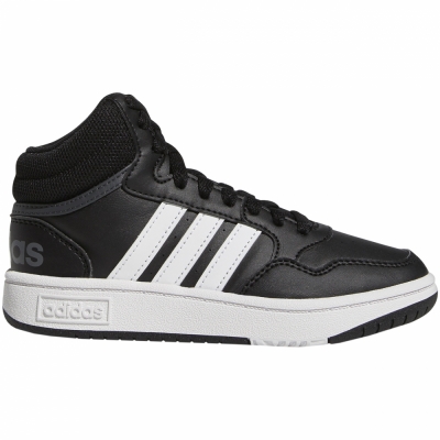 Buty dla dzieci adidas Hoops Mid czarne GW0402