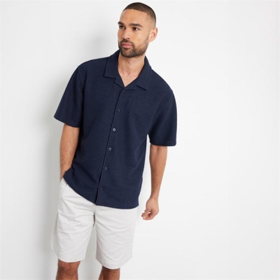 Camasa Maneca Scurta Threadbare Antti Textured Revere Collar