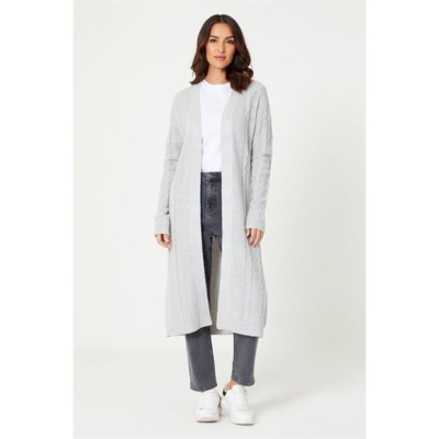 Be You Touch Longline Grey Marl Cardigan