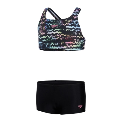 Costum inot Speedo Allover Digital Print 2-Piece Boyleg bebelus