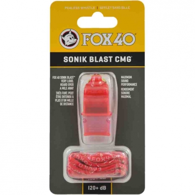 Whistle FOX 40 Sonik Blast CMG red with string 9203-0108