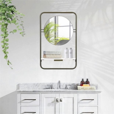 FurnitureR HAGAN Bathroom Mirror with shelf