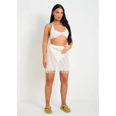 Fusta Missy Empire Crochet Tassle Hem Mini