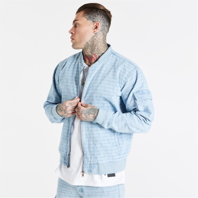 Jacheta SikSilk Denim Bomber barbat