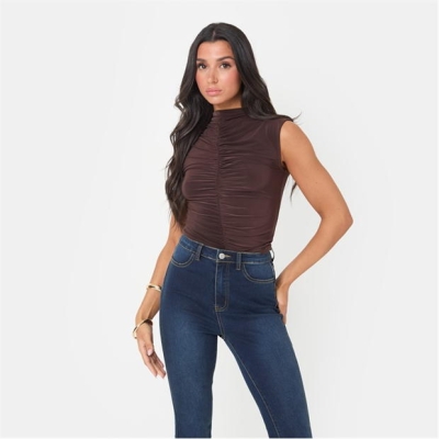 I Saw It First Ruched Front Slinky Top