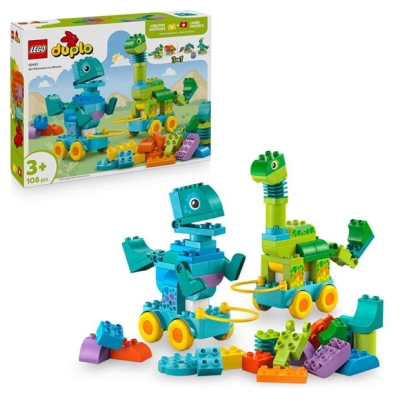 LEGO LEGOr DUPLOr Town 3in1 Dinosaurs on Wheels Learn-Through-Play Toy 10451 bebelus