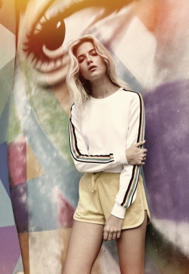 Multicolor Taped Sleeve Crewneck dama Urban Classics