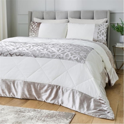 Catherine Lansfield Cut Velvet Quilted Bedspread
