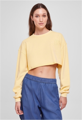 Cropped Flower Embroidery Terry Crewneck dama Urban Classics