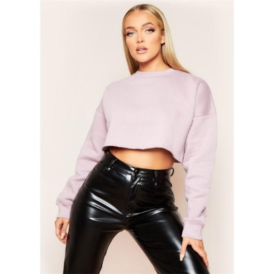 Bluza trening Missy Empire Hem Crew Neck Cropped