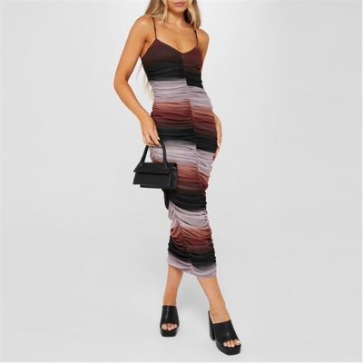 Rochie Missguided Seam Detail Sheer Mesh Midaxi