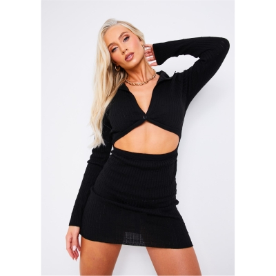 Rochie Missy Empire Cut Out Knit Mini With Connected Buttons