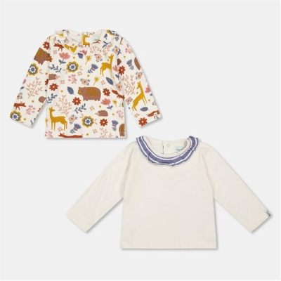 Lilly and Sid & Sid Multicoloured Animal Forest Print And Plain Top - 2 Pack