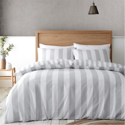 Catherine Lansfield Stripe Reversible Duvet Cover Set