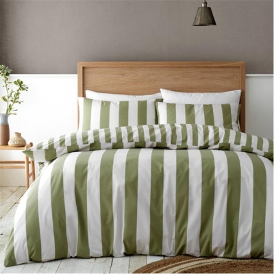 Catherine Lansfield Stripe Reversible Duvet Cover Set