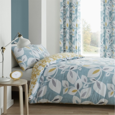 Catherine Lansfield Leaf Reversible Duvet Cover Set