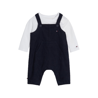 Tommy Hilfiger Monotype Corduroy Dungaree Set copil