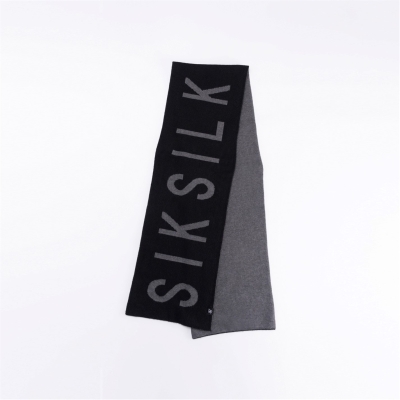 SikSilk Black Knitted Scarf barbat