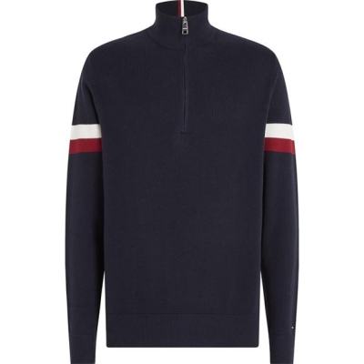 Tommy Hilfiger ALLOVER STRUCTURE GS ZIP MOCK
