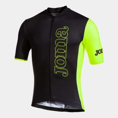 Crono Cycling Jersey Black Fluor Yellow Joma