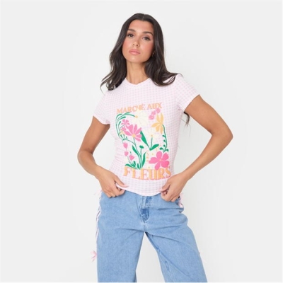 Tricou I Saw It First Gingham Graphic