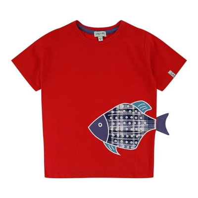Camasa Lilly and Sid & Sid Red Fish Applique T-
