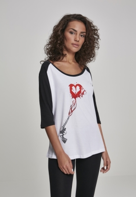 Tricou Pistol Heart Raglan dama Mister Tee