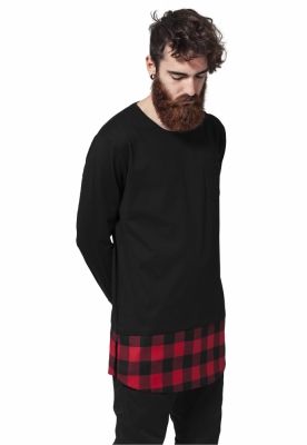 Tricou Long Shaped Flanell Bottom L/S Pocket Urban Classics