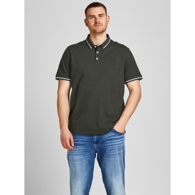 Camasa Jack and Jones Paulos Tipped Pique Maneca Scurta Polo Plus Size barbat