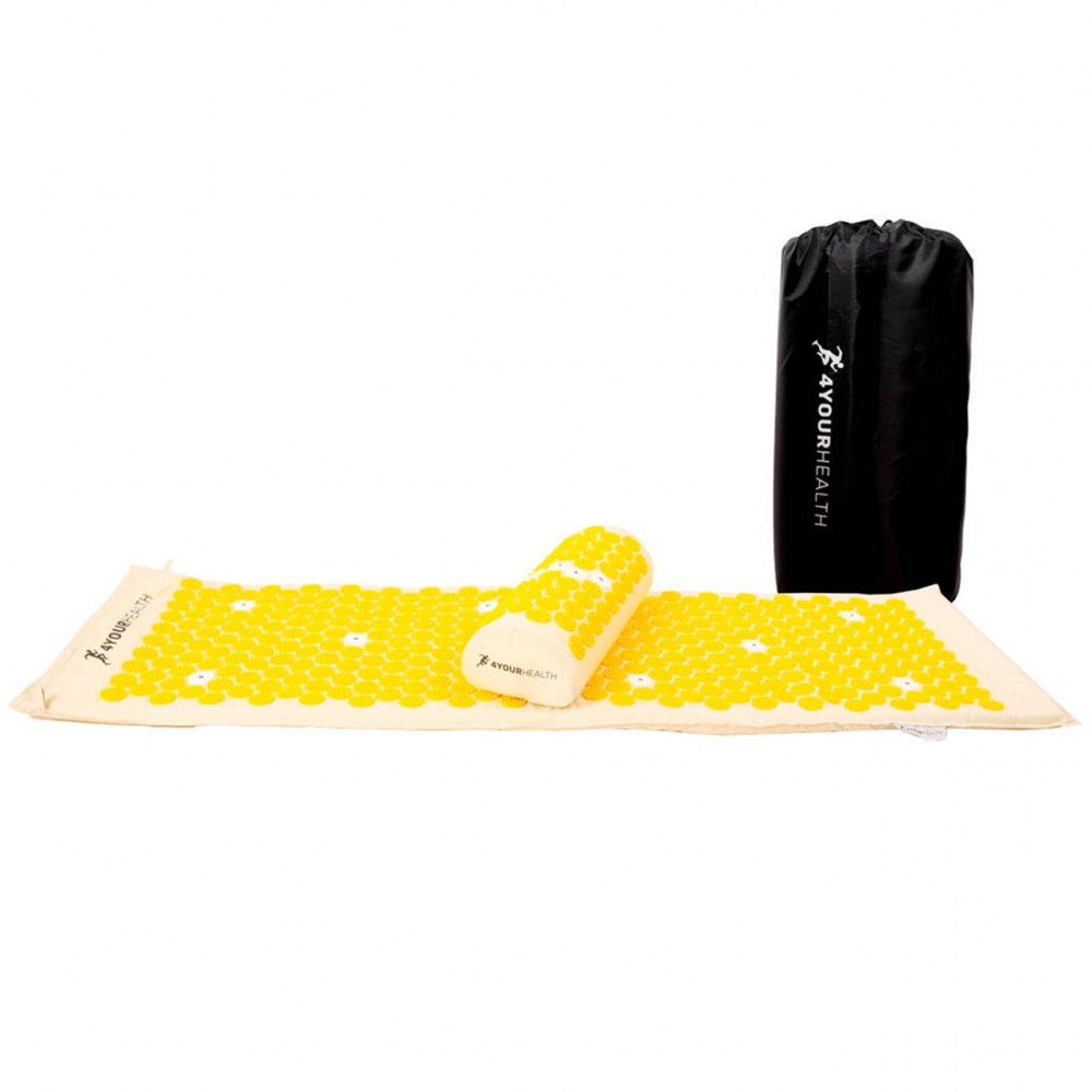 Mata do akupresury z kolcami z poduszka eko 4YourHealth 72x42 bezowo-zolta 1255